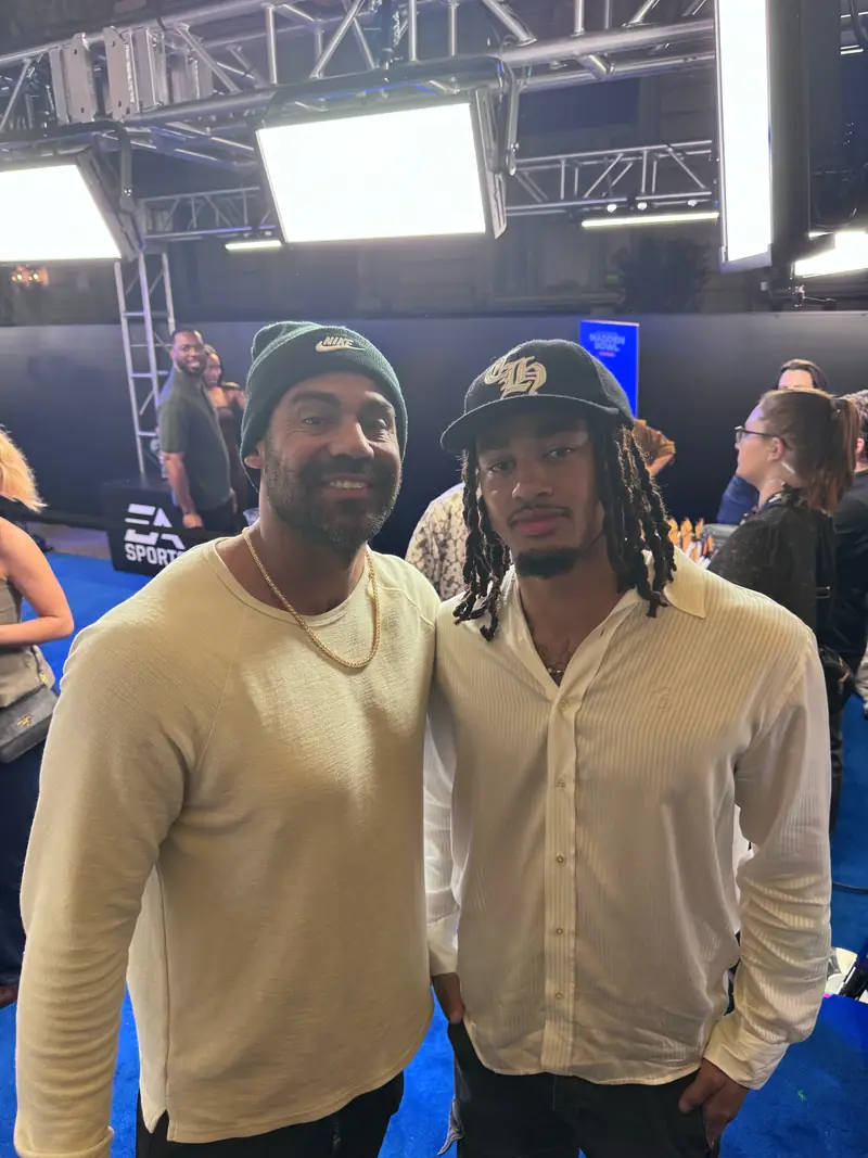 Craig LeBlanc with 2 Live client Jaxon Smith-Njigba at the EA Sports Madden Bowl